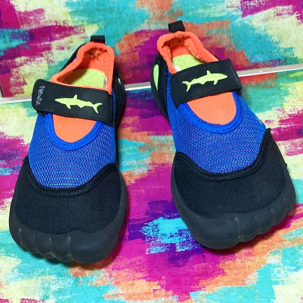 TODDLER BOY'S WATER SHOES NEWTZ SHARK YOUTH SIZE 12 QUICK-DRY LIGHTWEIGHT VELCRO